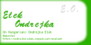 elek ondrejka business card